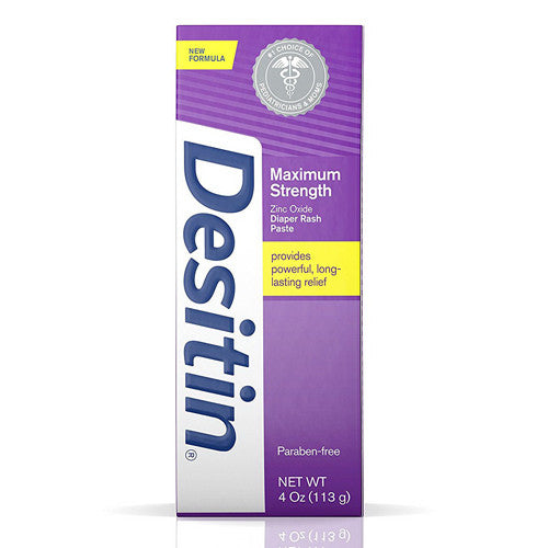 Desitin Maximum Strength Zinc Oxide Diaper Rash Paste, 4 Oz